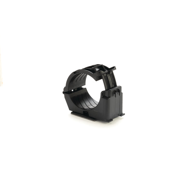 Hellermann Tyton 156-02725 Adhesive Mount Ratchet Clamp, 1.42 - 2.0" Bundle Dia, MB5A, PA66HIRHSUV, Black, 25/bg