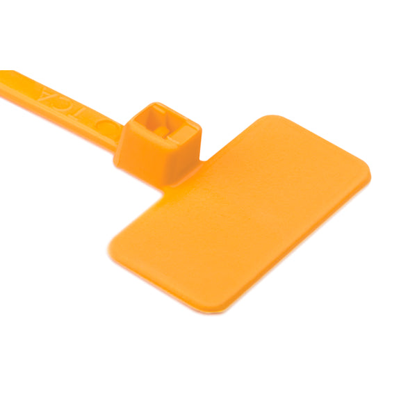 Hellermann Tyton IT18FL3L4 Identification Tie, 4.3" Long, 18lb Tensile Strength, PA66, Orange, 200/pkg