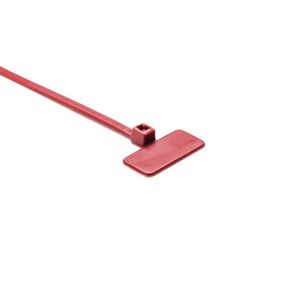 Hellermann Tyton IT18FL2L4 Identification Tie, 4.3" Long, 18lb Tensile Strength, PA66, Red, 200/pkg