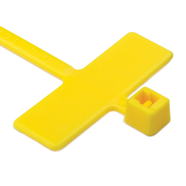 Hellermann Tyton IT18R4L4 MilSpec Identification Tie, 3.9" Long, MS3368, 18lb Tensile Strength, PA66, Yellow, 200/pkg