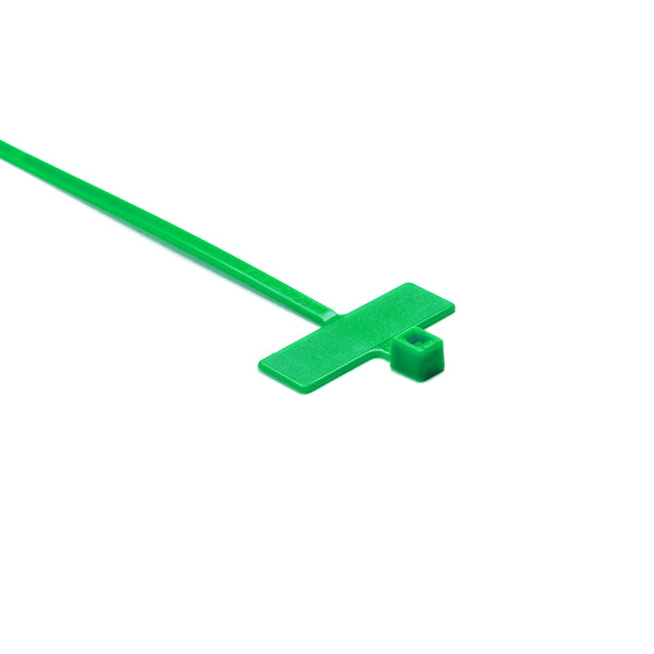 Hellermann Tyton IT18R5C2 MilSpec Identification Tie, 3.9" Long, MS3368, 18lb Tensile Strength, PA66, Green, 100/pkg