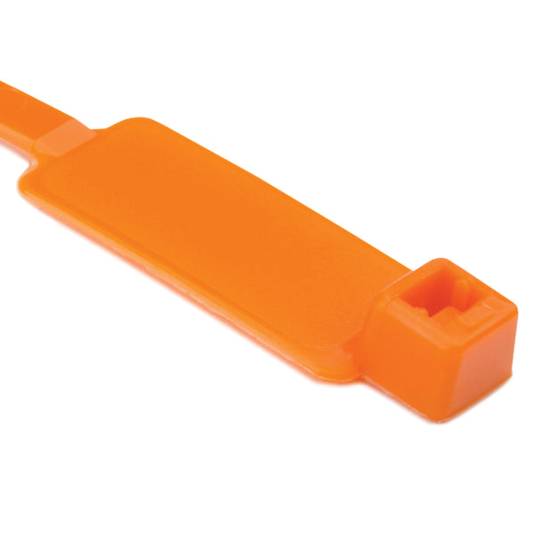 Hellermann Tyton IT50R3M4 MilSpec Identification Tie, 8" Long, MS3368, 50lb Tensile Strength, PA66, Orange, 1000/pkg