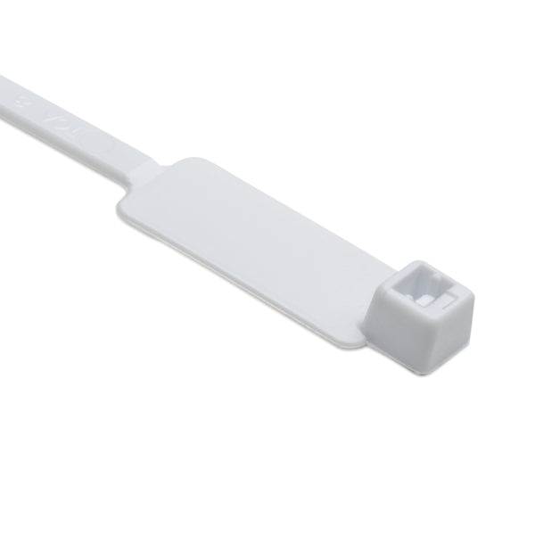 Hellermann Tyton IT50R10C2 Identification Tie, 8" Long, 50lb Tensile Strength, PA66, White, 100/pkg