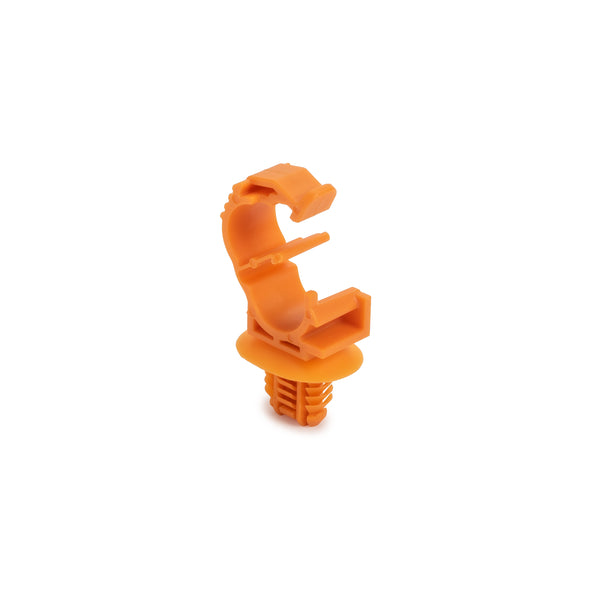 Hellermann Tyton 151-03458 LOC Locking Clamp, 5-9 mm, with 4 x Oval Fir Tree, PA66HIRHS, Orange, 1700/ctn