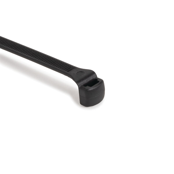 Hellermann Tyton 112-00070 Low Profile Cable Tie, 8.3" Long, 85 lb Tensile Strength, PA66HS, Black, 100/pkg