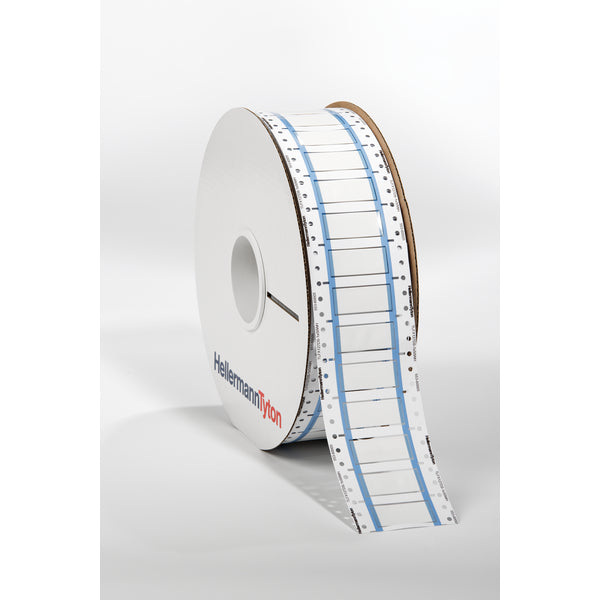 Hellermann Tyton 553-60046 ShrinkTrak Labels, 2-Sided, 2-Slit, Halogen Free, 0.63" x 0.63", Polyolefin, White, 7,500/pkg