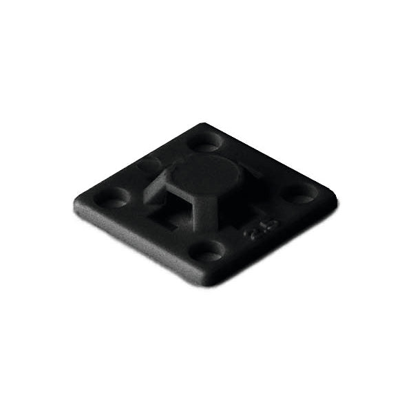 Hellermann Tyton MB2.5A0C2 Rubber Adhesive Cable Tie Mount, 0.63 x 0.63", Use With T18 Cable Tie, PA66, Black, 100/pkg