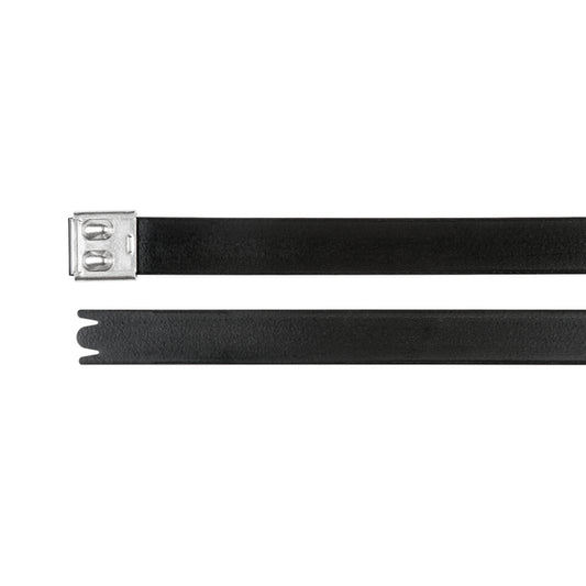 Hellermann Tyton 111-01515 Polyester Coated Stainless Steel Tie, 23" Long, 562lb Tensile Strength, SS316, Metal, 50/pkg