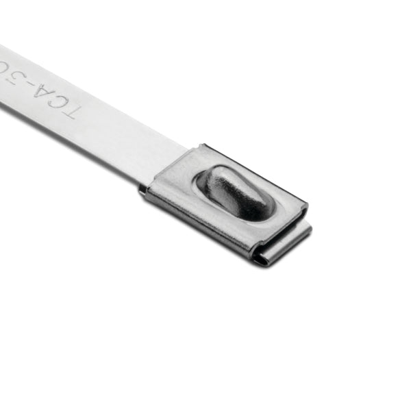 Hellermann Tyton MBT14H-S Stainless Steel Tie, 14.3" Long, 450lb Tensile Strength, SS304, Metal, 50/pkg