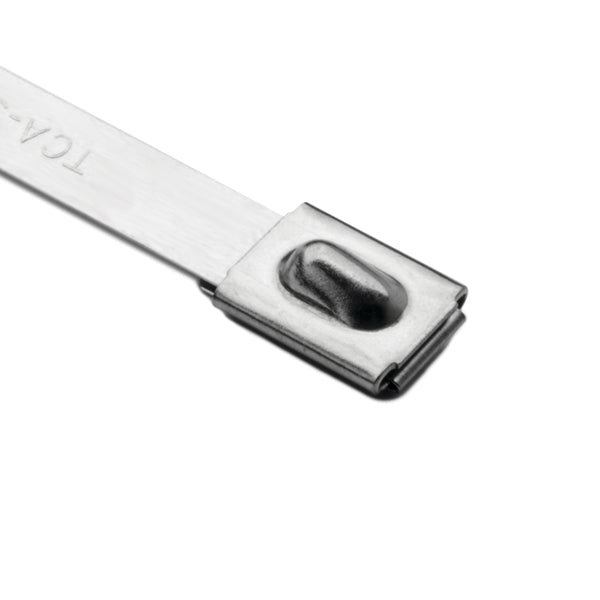 Hellermann Tyton MBT8H Stainless Steel Tie, 7.9" Long, 450lb Tensile Strength, SS316, Metal, 50/pkg