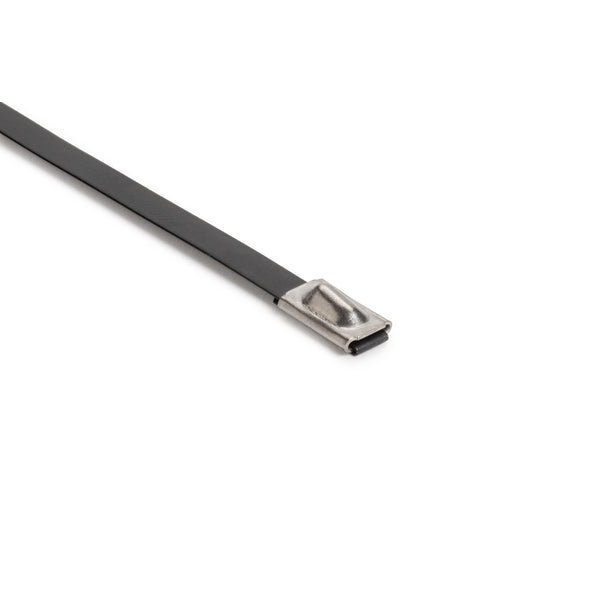 Hellermann Tyton 111-00290 Polyester Coated Stainless Steel Tie, 14" Long, 121lb Tensile Strength, SS316, Metal, 100/pkg