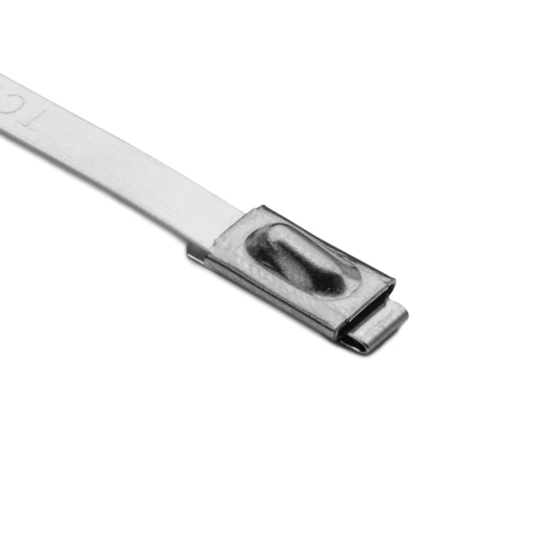 Hellermann Tyton MBT8S Stainless Steel Tie, 7.9" Long, 202lb Tensile Strength, SS316, Metal, 100/pkg