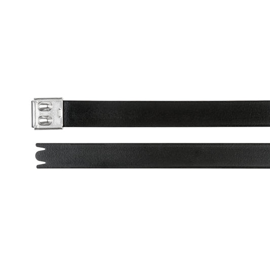 Hellermann Tyton 111-00300 Polyester Coated Stainless Steel Tie, 20" Long, 364lb Tensile Strength, SS316, Metal, 50/pkg
