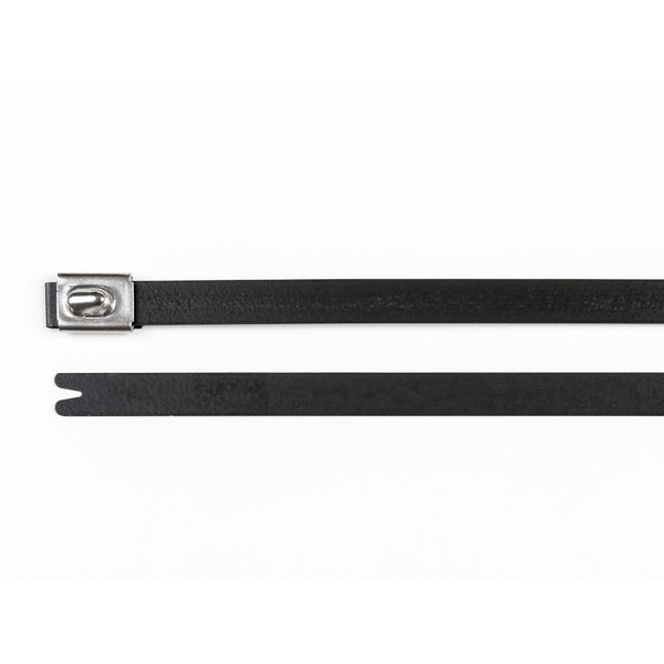 Hellermann Tyton 111-00294 Polyester Coated Stainless Steel Tie, 8" Long, 229lb Tensile Strength, SS316, Metal, 50/pkg