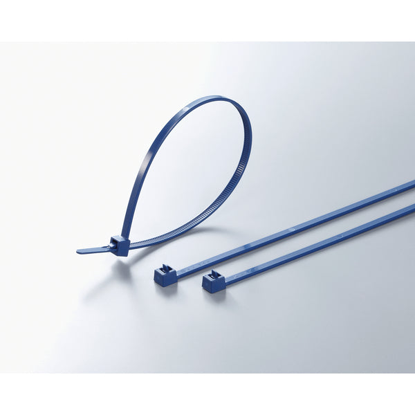 Hellermann Tyton 111-00937 Metal Content Tie, 9.8 Long, 50lb Tensile Strength, PA66MP, Blue, 100/pkg