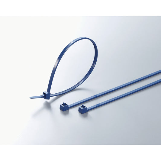 Hellermann Tyton 111-00937 Metal Content Tie, 9.8 Long, 50lb Tensile Strength, PA66MP, Blue, 100/pkg