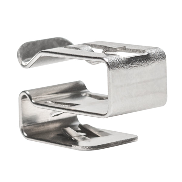 Hellermann Tyton 151-01699 Low Profile Metal Edge Clip, 1.5 - 2.0mm Panel Thickness, 4.1 - 7mm Cable Range, SS304, 100/bg