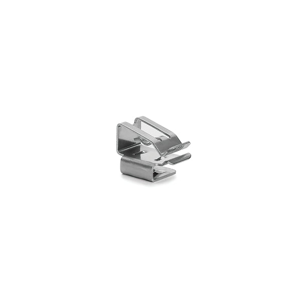Hellermann Tyton 151-02291 Low Profile 90° Metal Edge Clip, 1.5–2.0mm Panel Thickness, 6–6.2mm Cable Range, SS304, 5000/box
