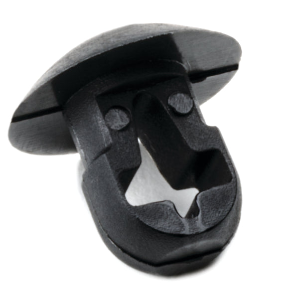 Hellermann Tyton PBM0C2 Push-Button Cable Tie Mount, 0.25" Hole Dia, 0.12" Max Panel, 0.2" Max Tie Width, PA66, Black, 100/pkg