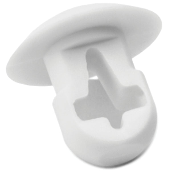 Hellermann Tyton PBM10M4 Push-Button Cable Tie Mount, 0.25" Hole Dia, 0.12" Max Panel, 0.2" Max Tie Width, PA66, White, 1000/pkg