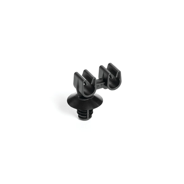Hellermann Tyton 133-04043 Tube and Pipe Clip with 8mm Fir Tree, 2x 6.5-7.0mm Diameter, PA66HIRHS, Black, 3000/ctn