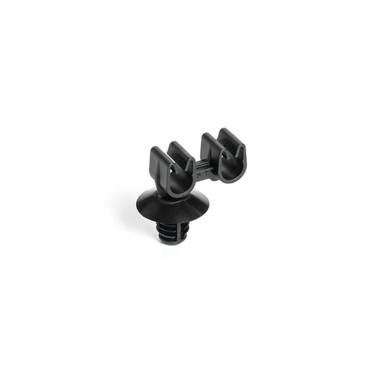 Hellermann Tyton 133-04043 Tube and Pipe Clip with 8mm Fir Tree, 2x 6.5-7.0mm Diameter, PA66HIRHS, Black, 3000/ctn