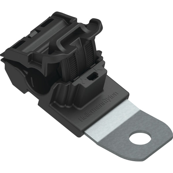Hellermann Tyton 151-01426 Ratchet P-Clamp, 0.24 - 0.54" Bundle Dia, 15° Short, 0.41" Hole Dia, PA66HIRHSUV/ST/ZN, Black, 300/ctn