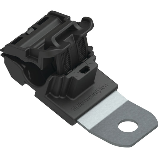 Hellermann Tyton 151-01925 Ratchet P-Clamp, 0.24 - 0.54" Bundle Dia, 15° Short, 0.41" Hole Dia, PA66HIRHSUV/SS304, Black, 300/ctn