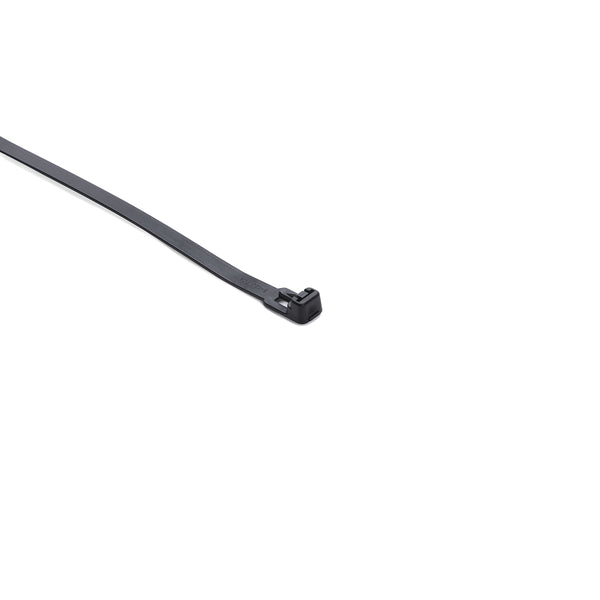 Hellermann Tyton 115-00049 Releasable Cable Tie, Release Lever, 9.8" Long, 50lb Tensile Strength, PA66, Black, 100/pkg