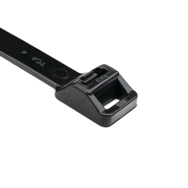 Hellermann Tyton RT250I0UVX2 Releasable Cable Tie, Release Tab, 28.7" Long, 250lb Tensile Strength, PA66UV, Black, 25/pkg