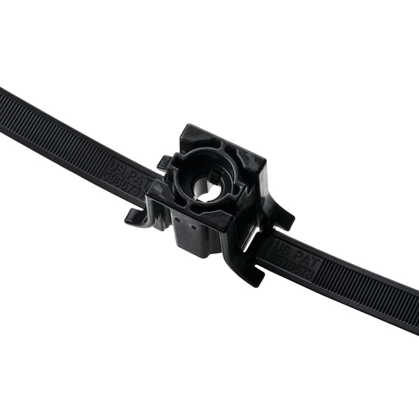 Hellermann Tyton 157-00060 Stand Off Dual Clamp Tie, 26.10" Long, 0.31" Stud Dia, PA66HIRHSUV, Black, 250/pkg