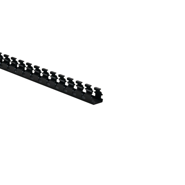 Hellermann Tyton 181-11009 Slotted Wall Wiring Duct, 1 x 1", 6 ft Sticks, Non-Adhesive, PVC, Black, 120ft/ctn