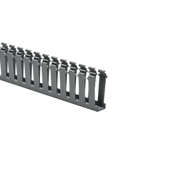 Hellermann Tyton 181-13006 Slotted Wall Wiring Duct, 1 x 3", 6 ft Sticks, Non-Adhesive, PVC, Gray, 120ft/ctn