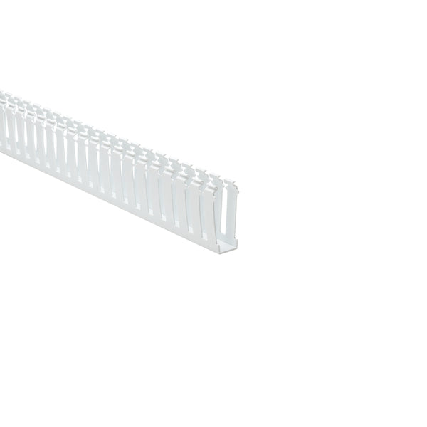 Hellermann Tyton 181-13007 Slotted Wall Wiring Duct, 1 x 3", 6 ft Sticks,  Non-Adhesive, PVC, White, 30 ft/box, 120ft/ctn