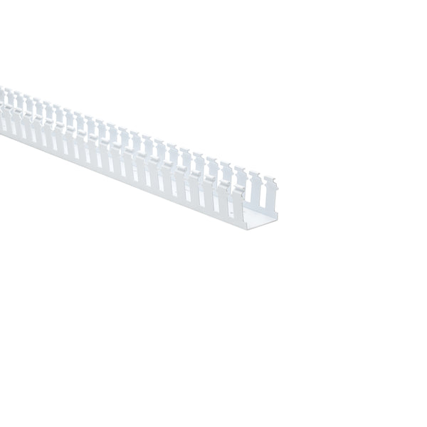 Hellermann Tyton 181-22028 Slotted Wall Wiring Duct, 2 x 2", 6 ft Sticks, Non-Adhesive, PVC, White, 120ft/ctn