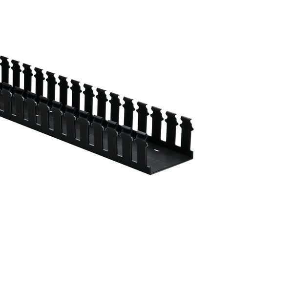 Hellermann Tyton 181-32004 Slotted Wall Wiring Duct, 3 x 2", 6 ft Sticks, Non-Adhesive, PVC, Black, 60ft/ctn