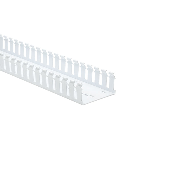 Hellermann Tyton 181-42010 Slotted Wall Wiring Duct, 4 x 2", 6 ft Sticks, Non-Adhesive, PVC, White, 120ft/ctn
