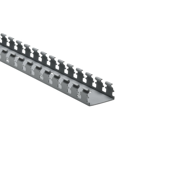 Hellermann Tyton 181-21009 Slotted Wall Wiring Duct, 2 x 1", 6 ft Sticks, Adhesive, PVC, Gray, 120ft/ctn