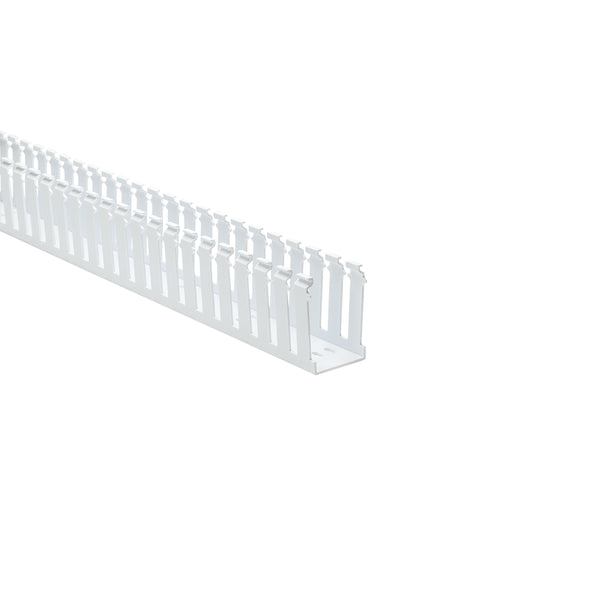 Hellermann Tyton 181-23012 Slotted Wall Wiring Duct, 2 x 3", 6 ft Sticks, Adhesive, PVC, White, 60ft/ctn
