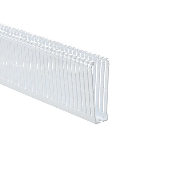 Hellermann Tyton 184-14003 High-Density Slotted Wall Wiring Duct, 1 x 4", 6 ft Sticks, Non-Adhesive, PVC, White, 30 ft/box, 120ft/ctn