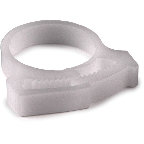 Hellermann Tyton SNP18A10C2 Snapper Hose Clamp, 0.78 - 0.93" Bundle Diameter, POM, White, 100/pkg