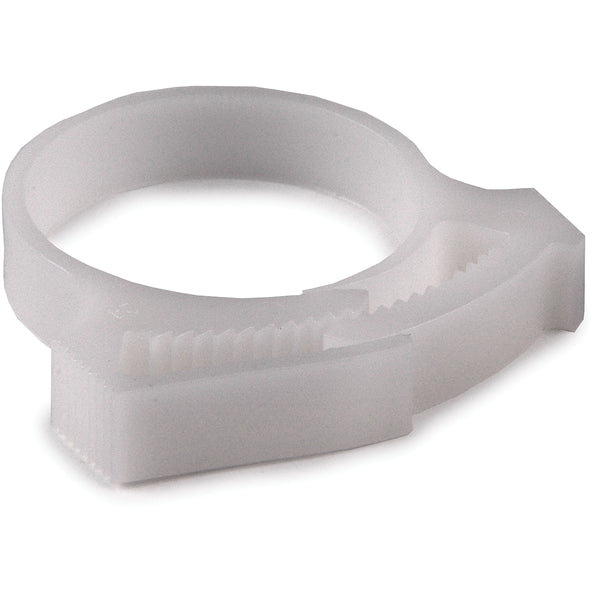 Hellermann Tyton SNP2810C2 Snapper Hose Clamp, 1.11 - 1.27" Bundle Diameter, POM, White, 100/pkg