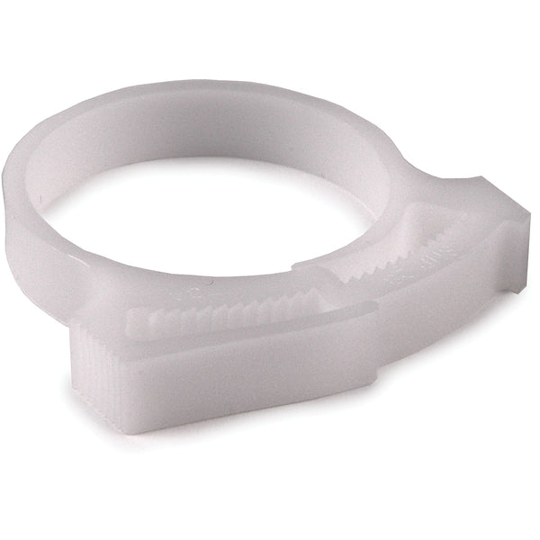 Hellermann Tyton SNP3210K2 Snapper Hose Clamp, 1.21 - 1.38" Bundle Diameter, POM, White, 50/pkg