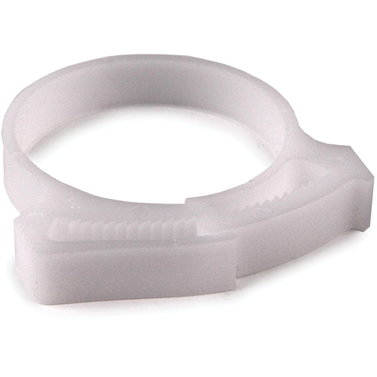 Hellermann Tyton SNP3310K2 Snapper Hose Clamp, 1.29 - 1.58" Bundle Diameter, POM, White, 50/pkg