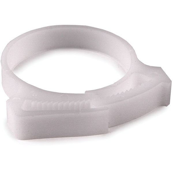 Hellermann Tyton SNP3310H4 Snapper Hose Clamp, 1.29 - 1.58" Bundle Diameter, POM, White, 500/pkg
