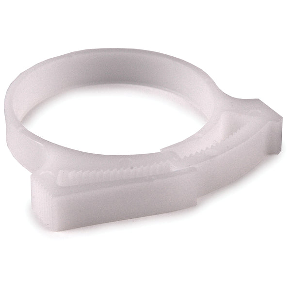 Hellermann Tyton SNP3610H4 Snapper Hose Clamp, 1.46 - 1.69" Bundle Diameter, POM, White, 500/pkg