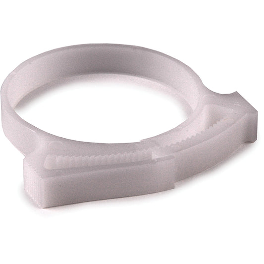 Hellermann Tyton SNP3810K2 Snapper Hose Clamp, 1.62 - 1.89" Bundle Diameter, POM, White, 50/pkg