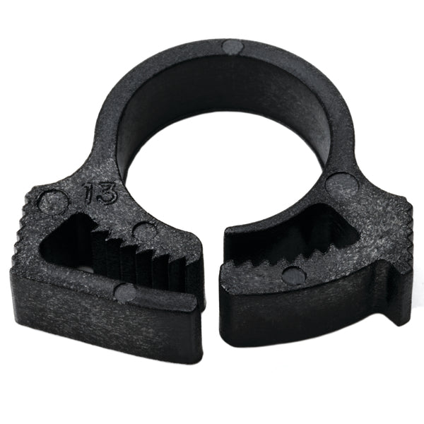 Hellermann Tyton SNP6GHS0C2 Snapper Hose Clamp, 0.46" - 0.52" Bundle Diameter, PA66GF13, Black, 100/pkg