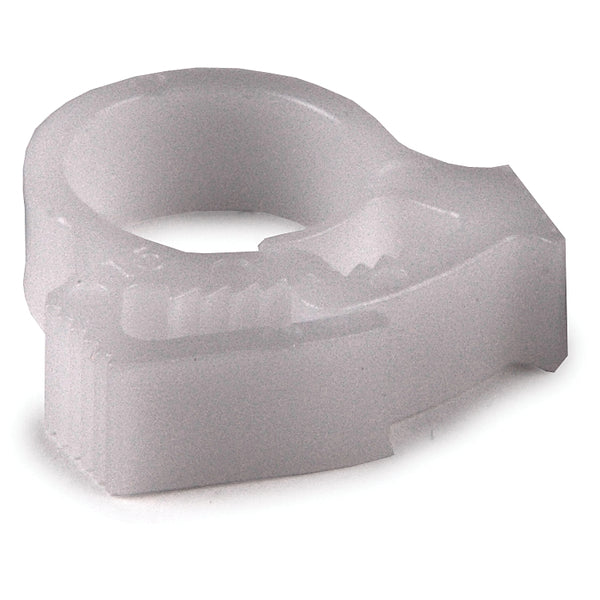 Hellermann Tyton SNP610C2 Snapper Hose Clamp, 0.45 - 0.51" Bundle Diameter, POM, White, 100/pkg