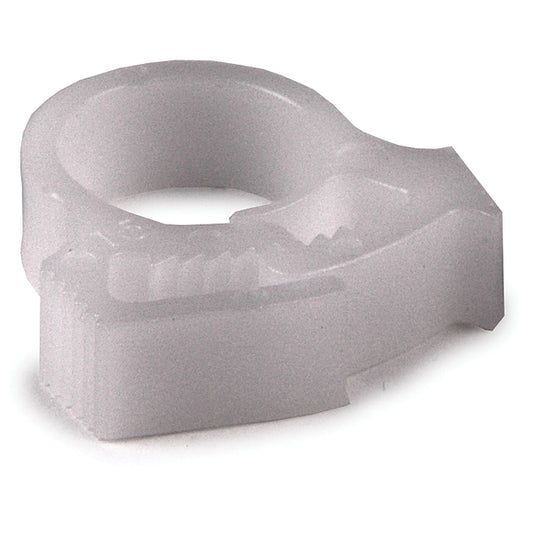 Hellermann Tyton SNP610C2 Snapper Hose Clamp, 0.45 - 0.51" Bundle Diameter, POM, White, 100/pkg